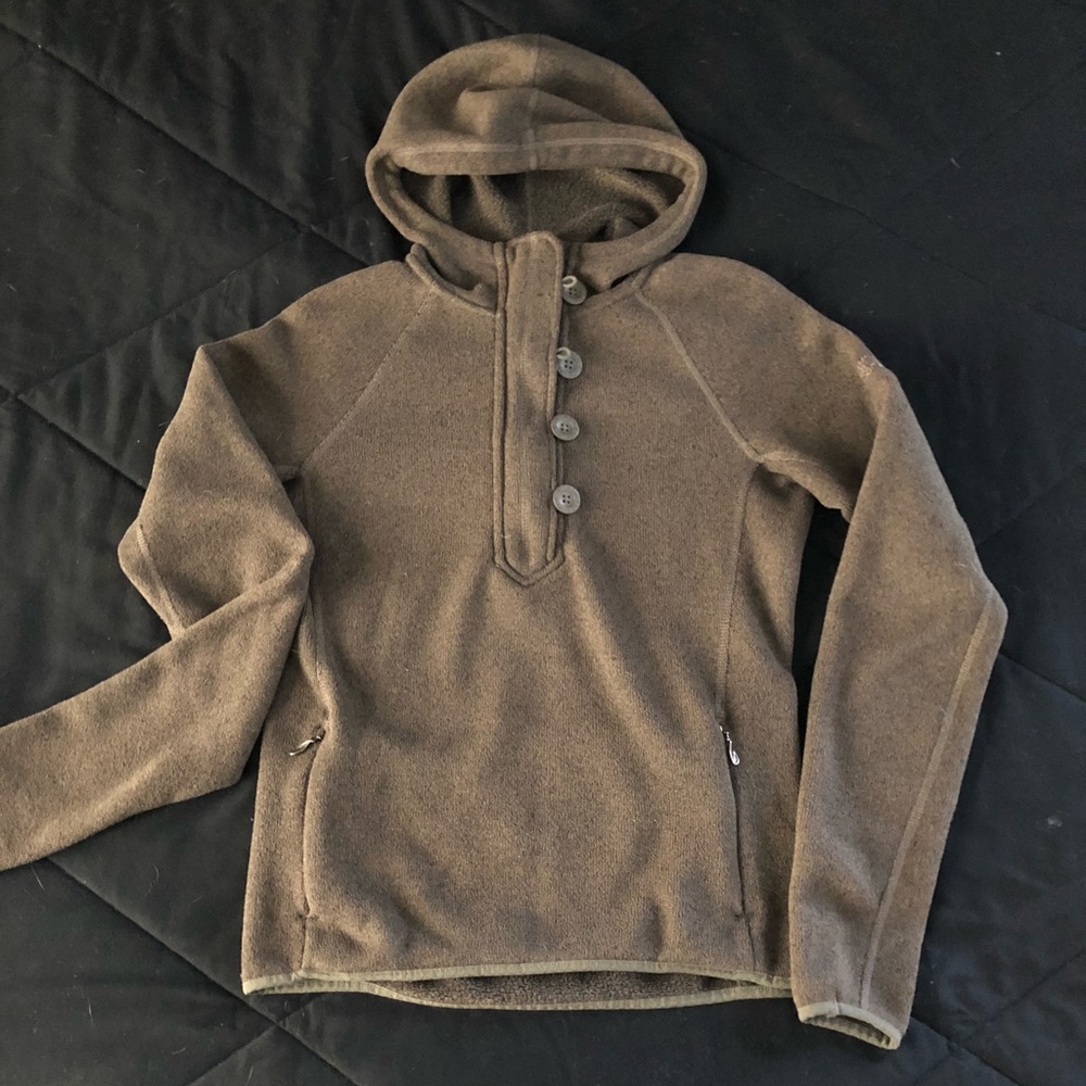 North Face 1/4 Zip/Button Hooded Sweater